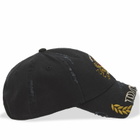 Martine Rose Women's Cut Peak Cap in Black Washed 