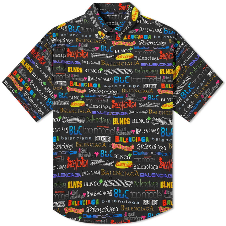 Photo: Balenciaga All Over Multi Logo Print Vacation Shirt