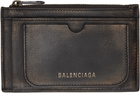 Balenciaga Brown Bitonal Leather Card Holder
