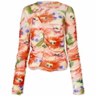 Brain Dead Women's Alexis Ruched Hyper Mesh Top in Pink