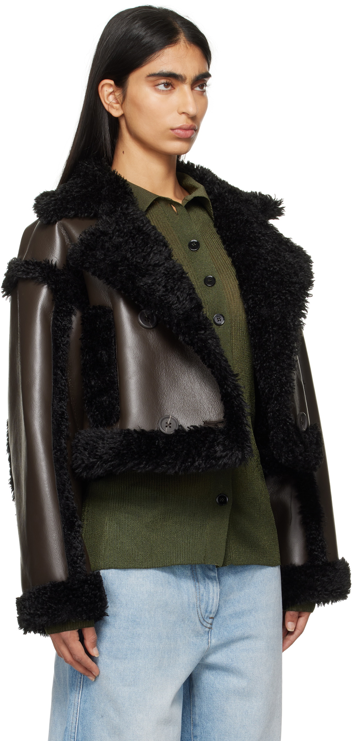 Stand Studio Brown & Black Kristy Faux-Shearling Jacket Stand Studio