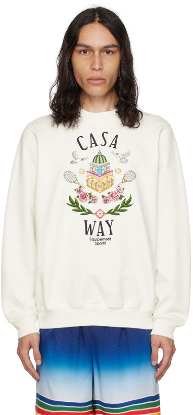 Photo: Casablanca White 'Casa Way' Sweatshirt