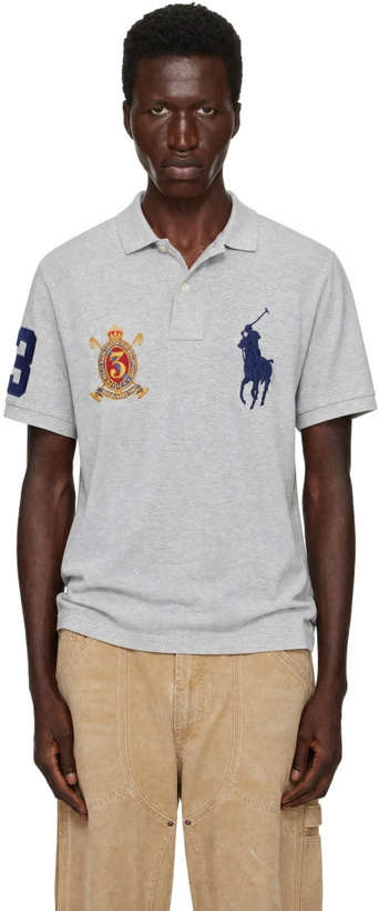 Photo: Polo Ralph Lauren Gray Big Pony Crest Mesh Polo