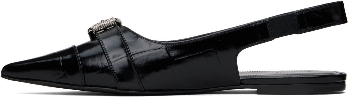 Givenchy Black Voyou Flat Slingback Slippers