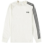 Y-3 3 Stripe Long Sleeve T-Shirt in Off White/Black