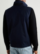 Loro Piana - Landon Suede-Trimmed Cotton-Satin Gilet - Blue