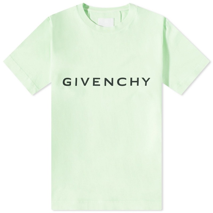 Photo: Givenchy Men's Logo T-Shirt in Mint Green