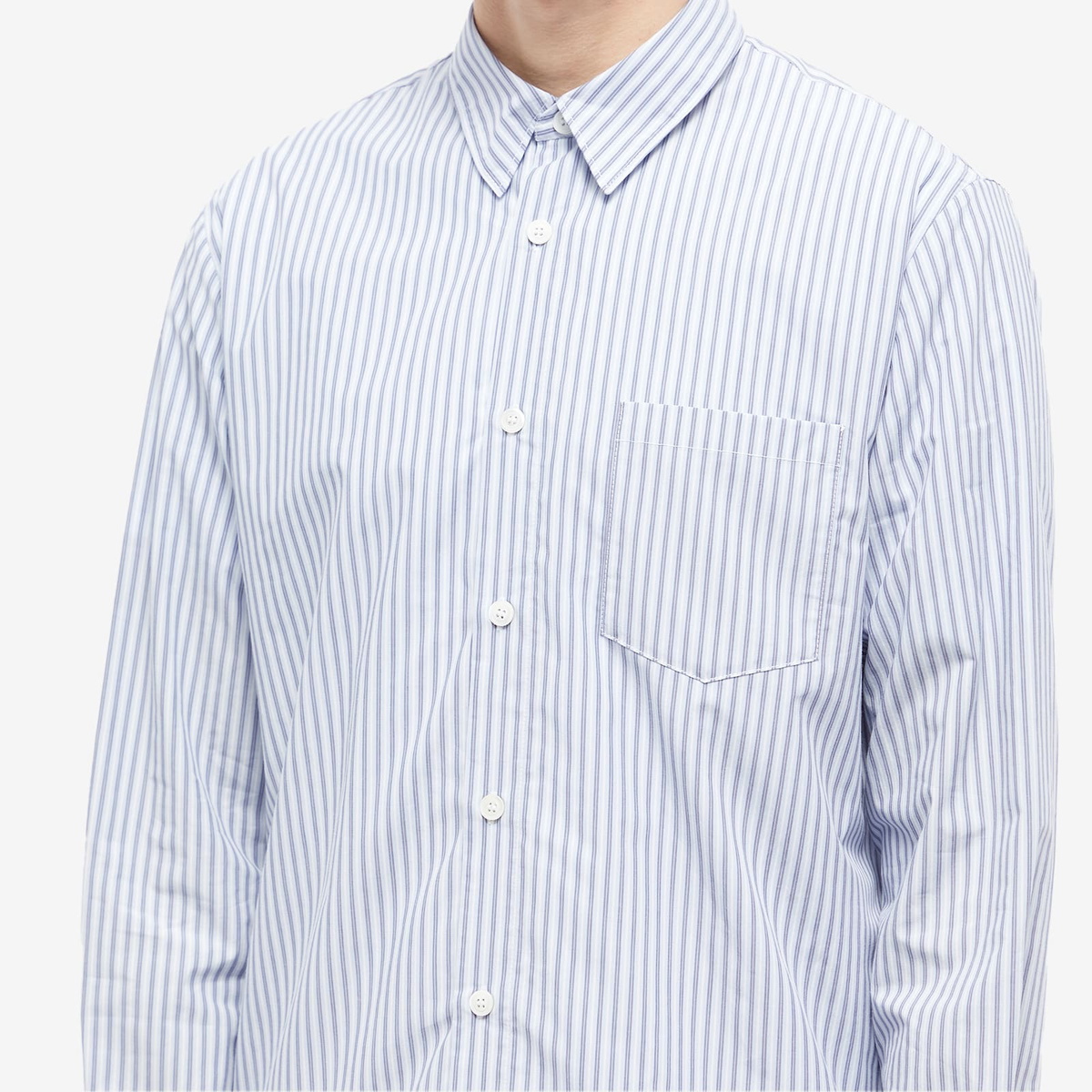 A.P.C. Men's Clement Stripe Shirt in Marine A.P.C.