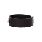 Saint Laurent Black Leather Logo Bracelet