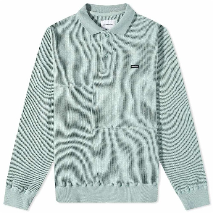 Photo: thisisneverthat Men's Waffle Polo Shirt in Light Teal