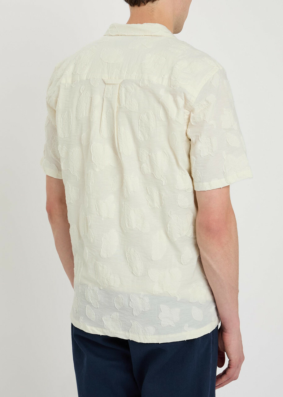 Forét Floral Jacquard Cotton-blend Shirt Beige