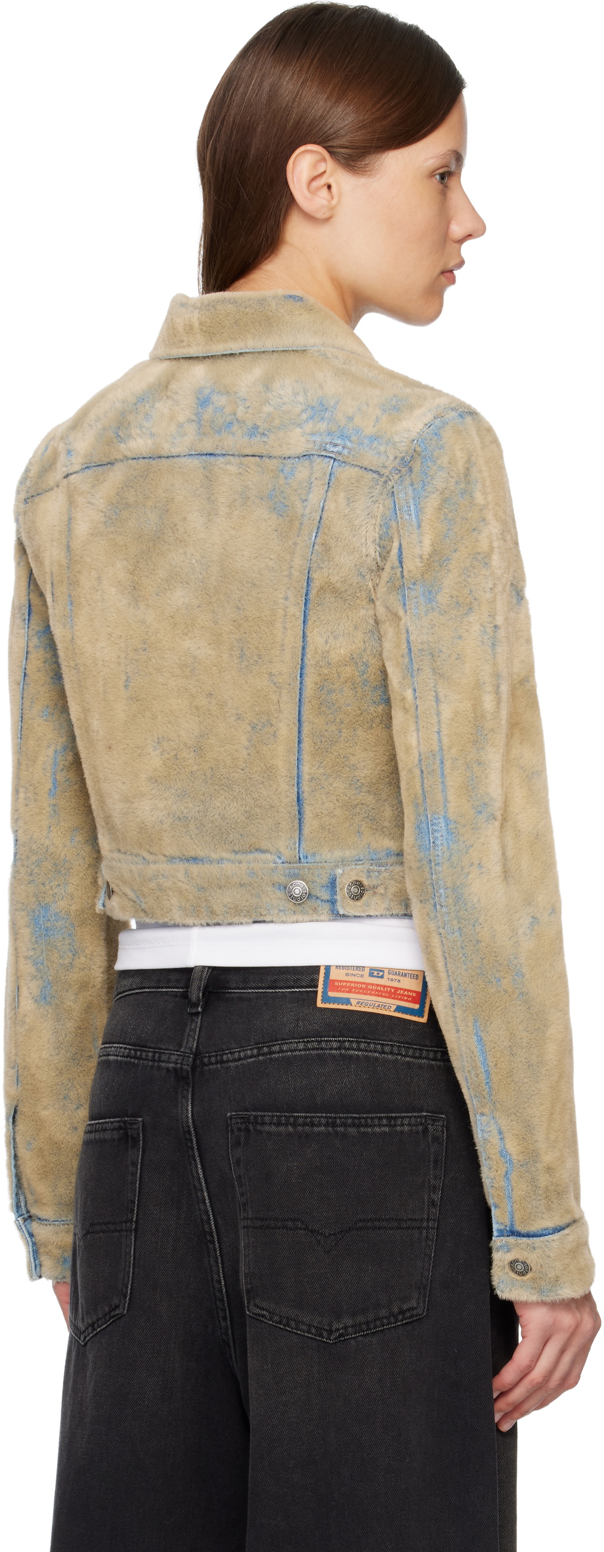 Vintage Flocked Denim Jacket / Vest / Bermuda Shorts / Tie BBK0002