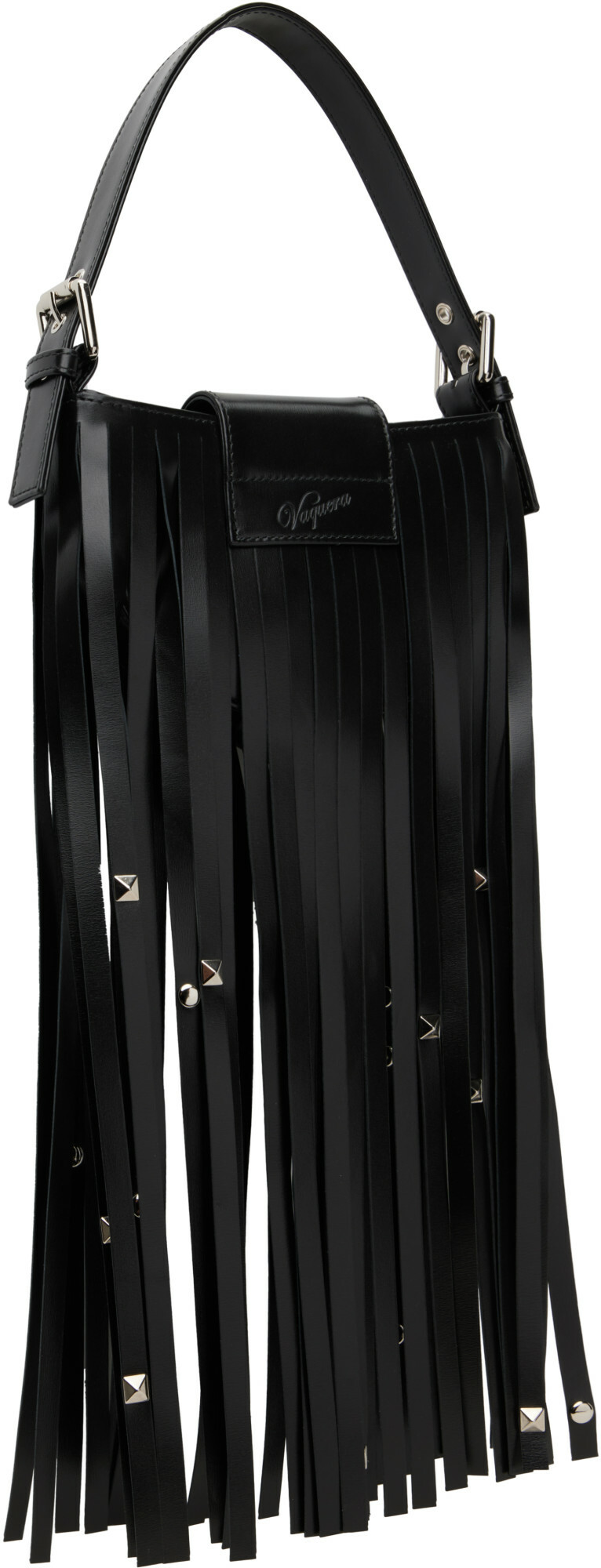 VAQUERA Black Mini Fringe Bag