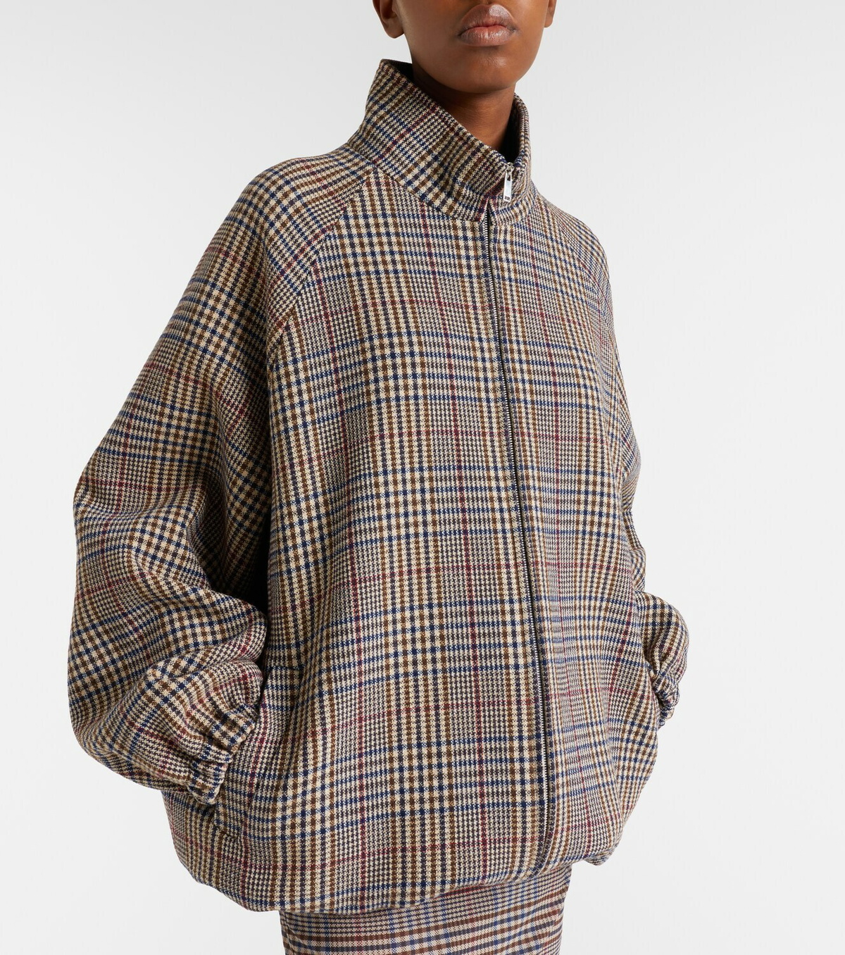 The Frankie Shop Baxter checked wool-blend blouson jacket