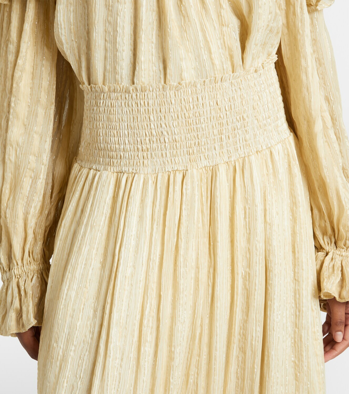 Xu Zhi Gathered striped silk-blend maxi skirt