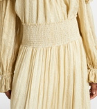 Xu Zhi Gathered striped silk-blend maxi skirt