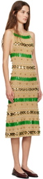 Bode Gold Calypso Midi Dress