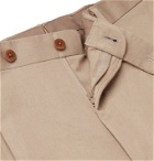 Beams F - Cotton and Linen-Blend Twill Suit Trousers - Neutrals