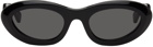 Bottega Veneta Black Oval Sunglasses