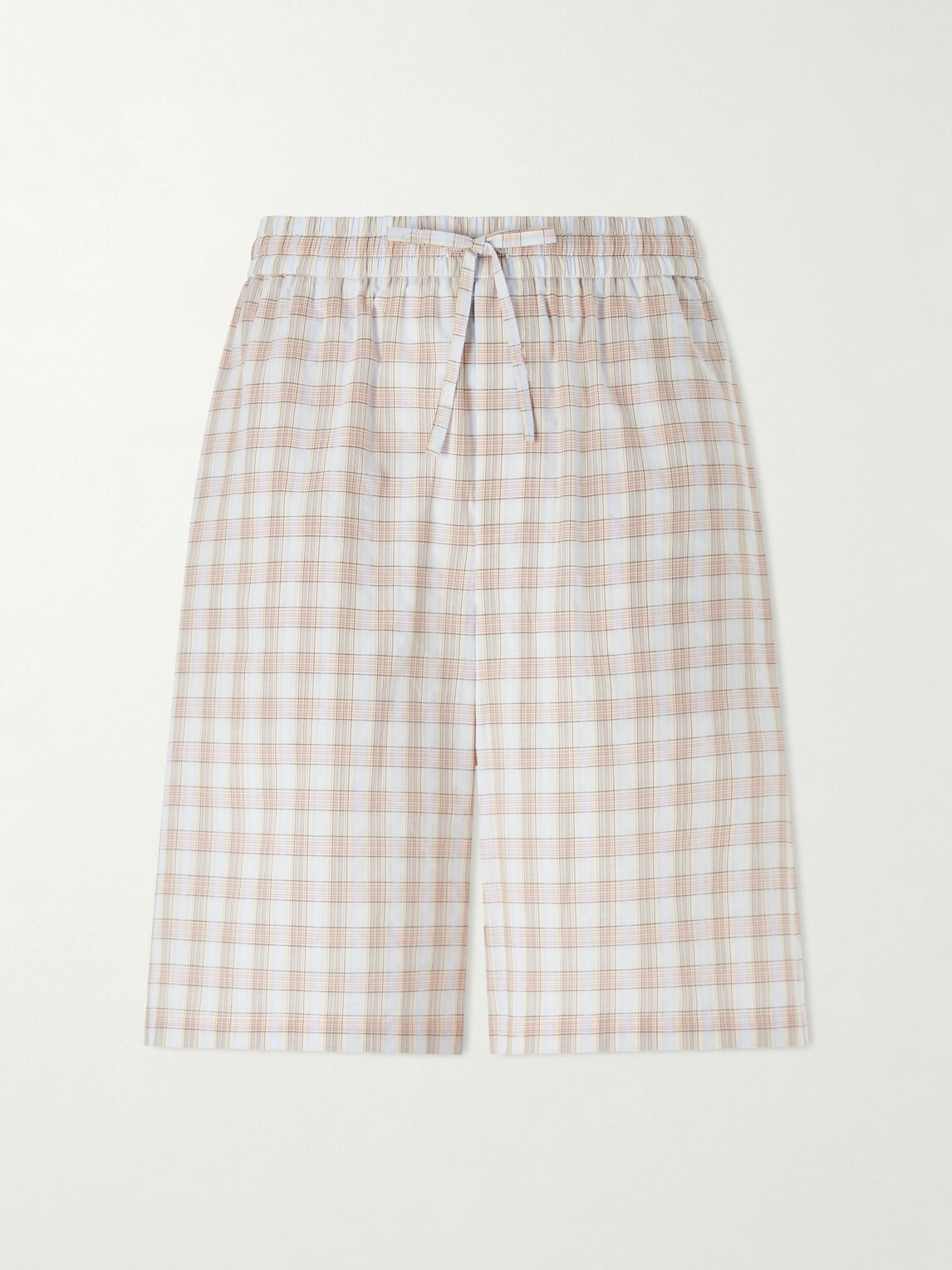 LOEWE - Paula's Ibiza Straight-Leg Checked Cotton Shorts - Neutrals