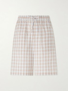 LOEWE - Paula's Ibiza Straight-Leg Checked Cotton Shorts - Neutrals