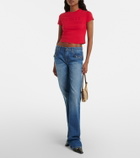 Gucci Logo cropped cotton-blend jersey T-shirt