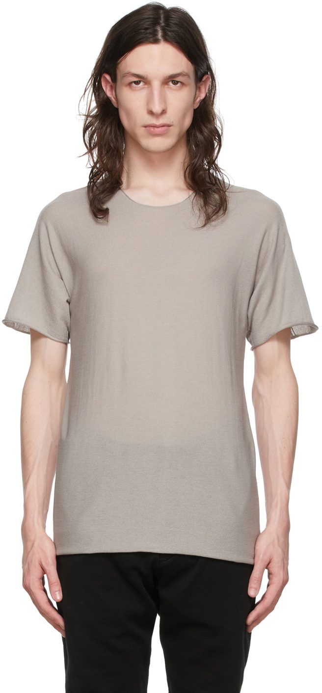 Label Under Construction Grey Cotton T-Shirt