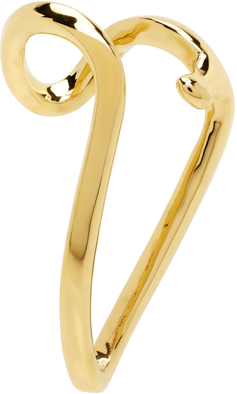 AMI Alexandre Mattiussi Gold Alan Crocetti Edition Abstract Heart Single Ear Cuff