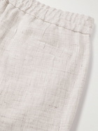 Brunello Cucinelli - Tapered Pleated Linen Trousers - Neutrals