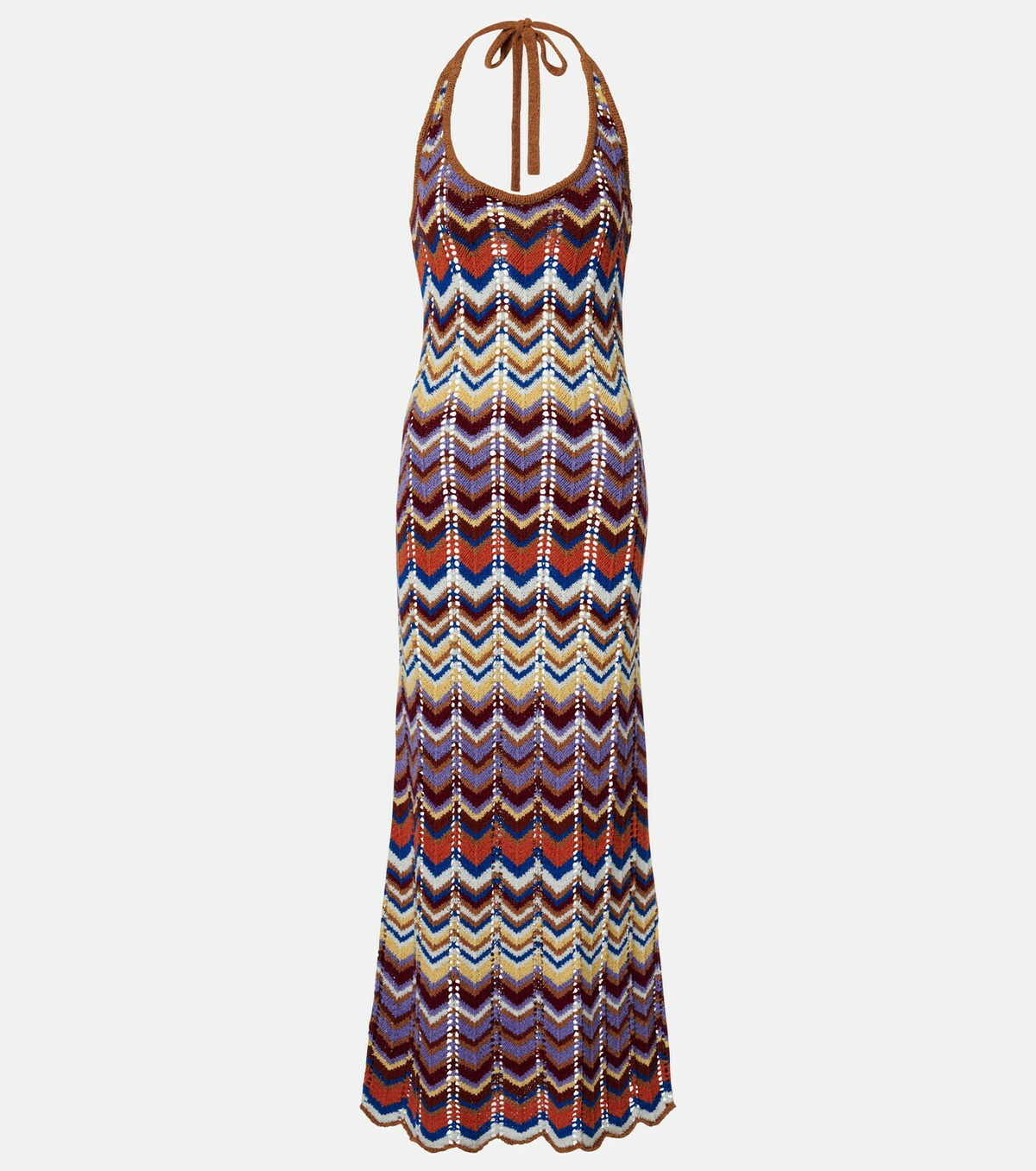 Faithfull Elisa chevron crochet cotton-blend maxi dress