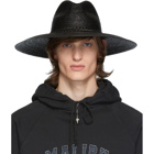 Saint Laurent Black Large Straw Hat