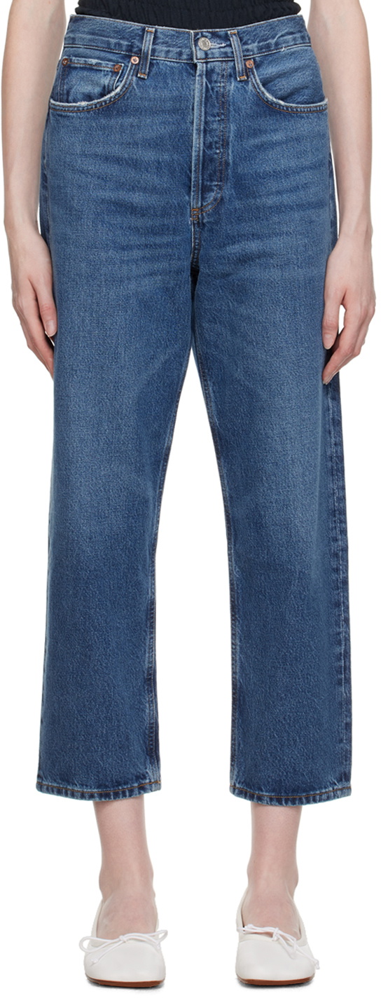 AGOLDE Blue 90's Crop Jeans AGOLDE