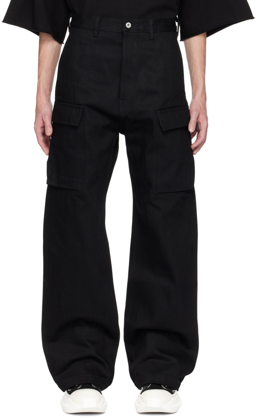 Photo: Rick Owens Drkshdw Black Wide Denim Cargo Pants