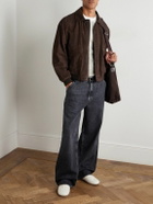 FRAME - Retro Suede Bomber Jacket - Brown