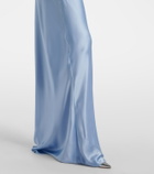 The Sei Draped silk charmeuse bustier gown