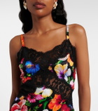 Dolce&Gabbana Lace-trimmed floral minidress