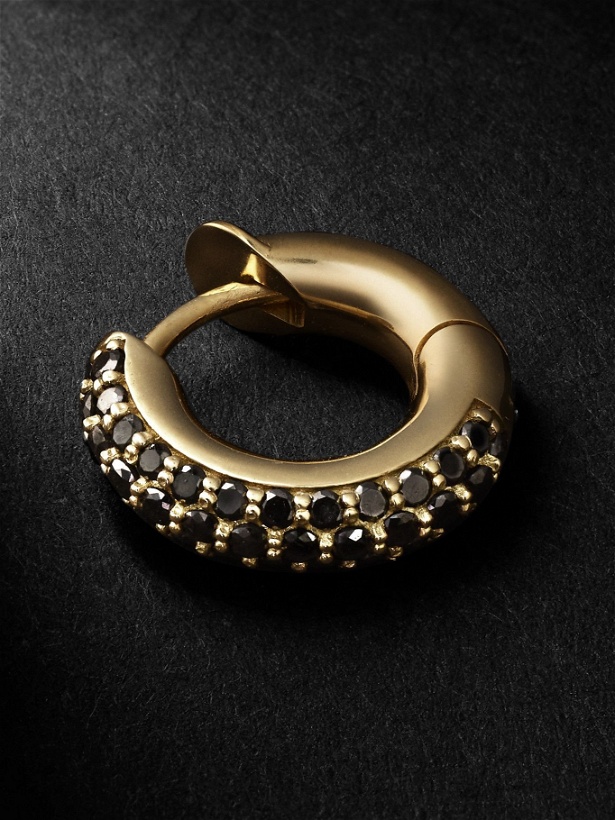 Photo: Spinelli Kilcollin - Gold Black Diamond Single Hoop Earring