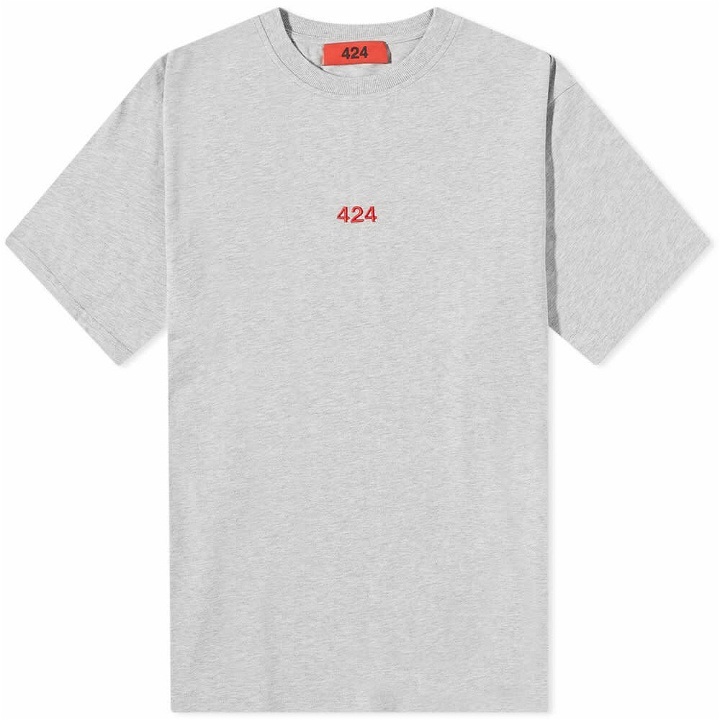 Photo: 424 Men's Logo T-Shirt in Grey Marl