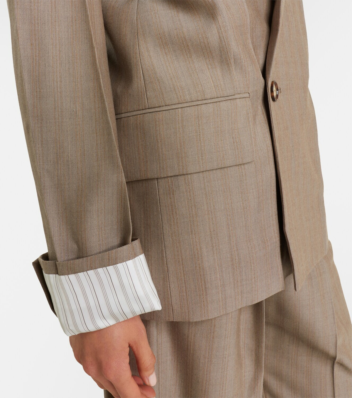 Victoria Beckham Herringbone virgin wool blazer