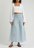 Faithfull The Brand Baia Cotton Maxi Skirt Light Blue