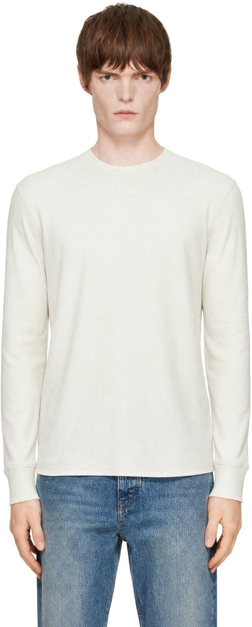 Sunflower Off-White Wool Waffle Long Sleeve T-shirt