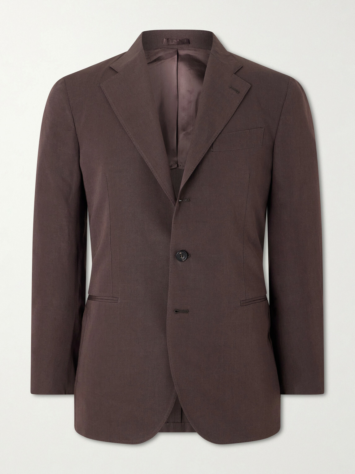 J. Mueser - Cotton and Linen-Blend Suit Jacket - Brown