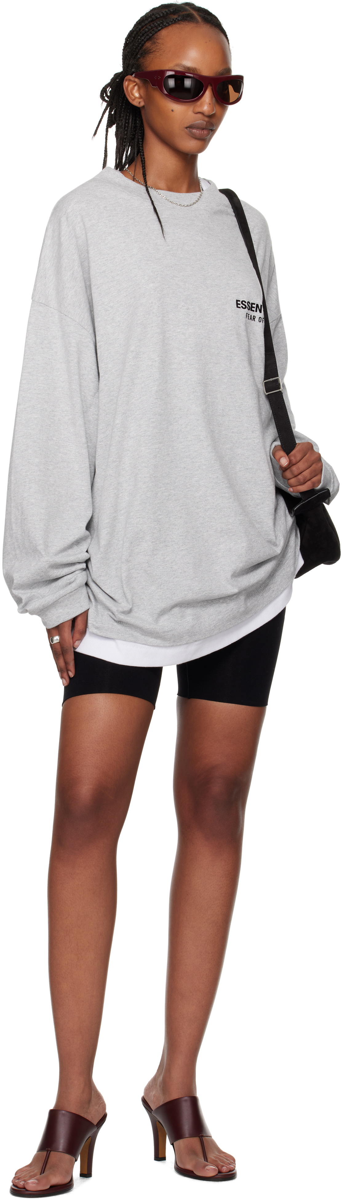Fear of God ESSENTIALS Gray Jersey Long Sleeve T-shirt Fear