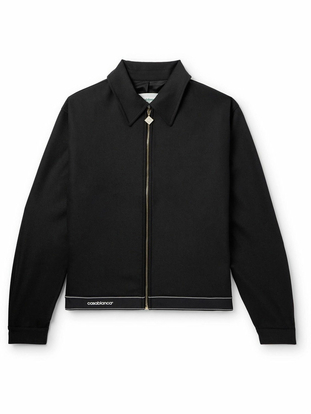 Photo: Casablanca - Striped Twill Blouson Jacket - Black