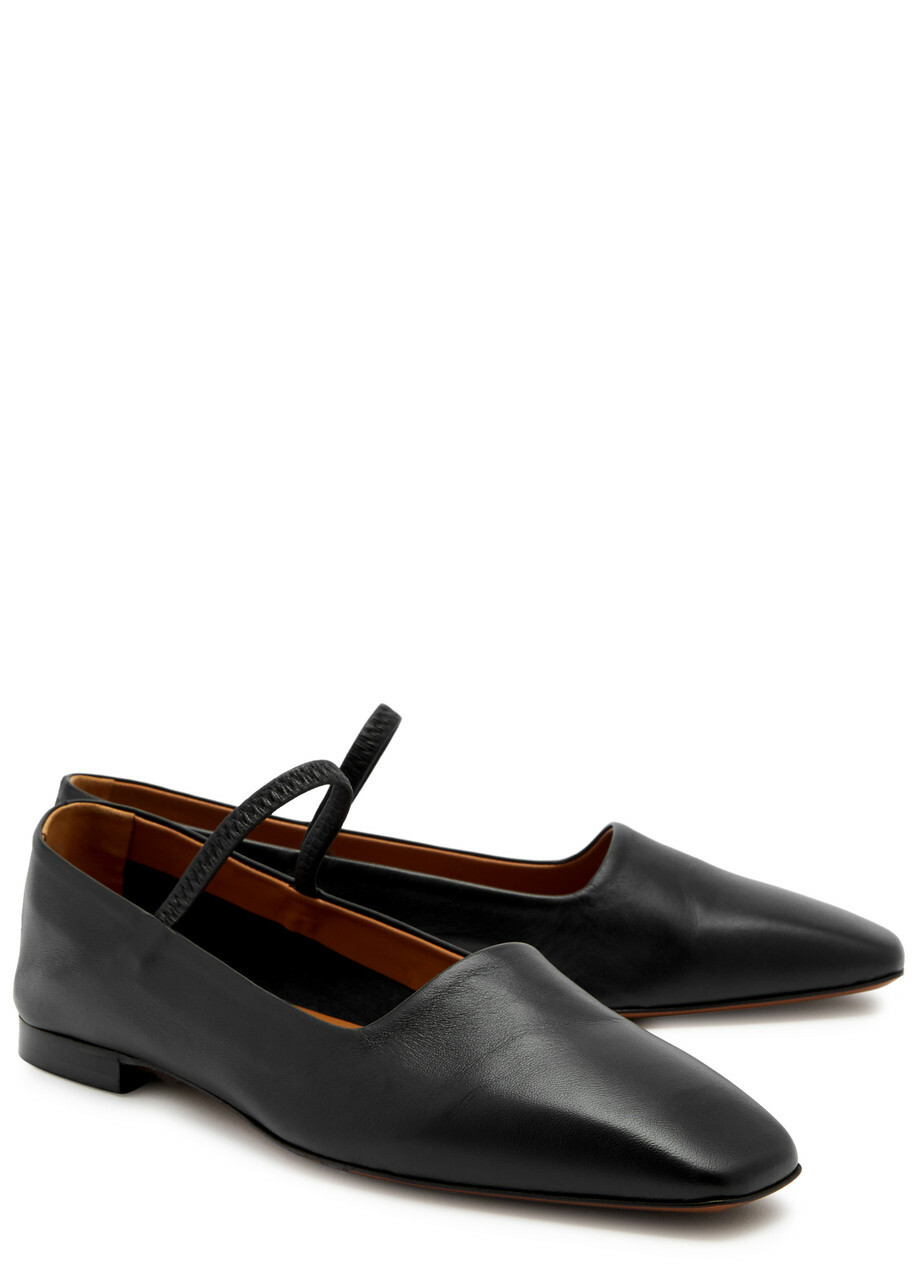 Atp Atelier Petina Mary Jane Leather Flats Black