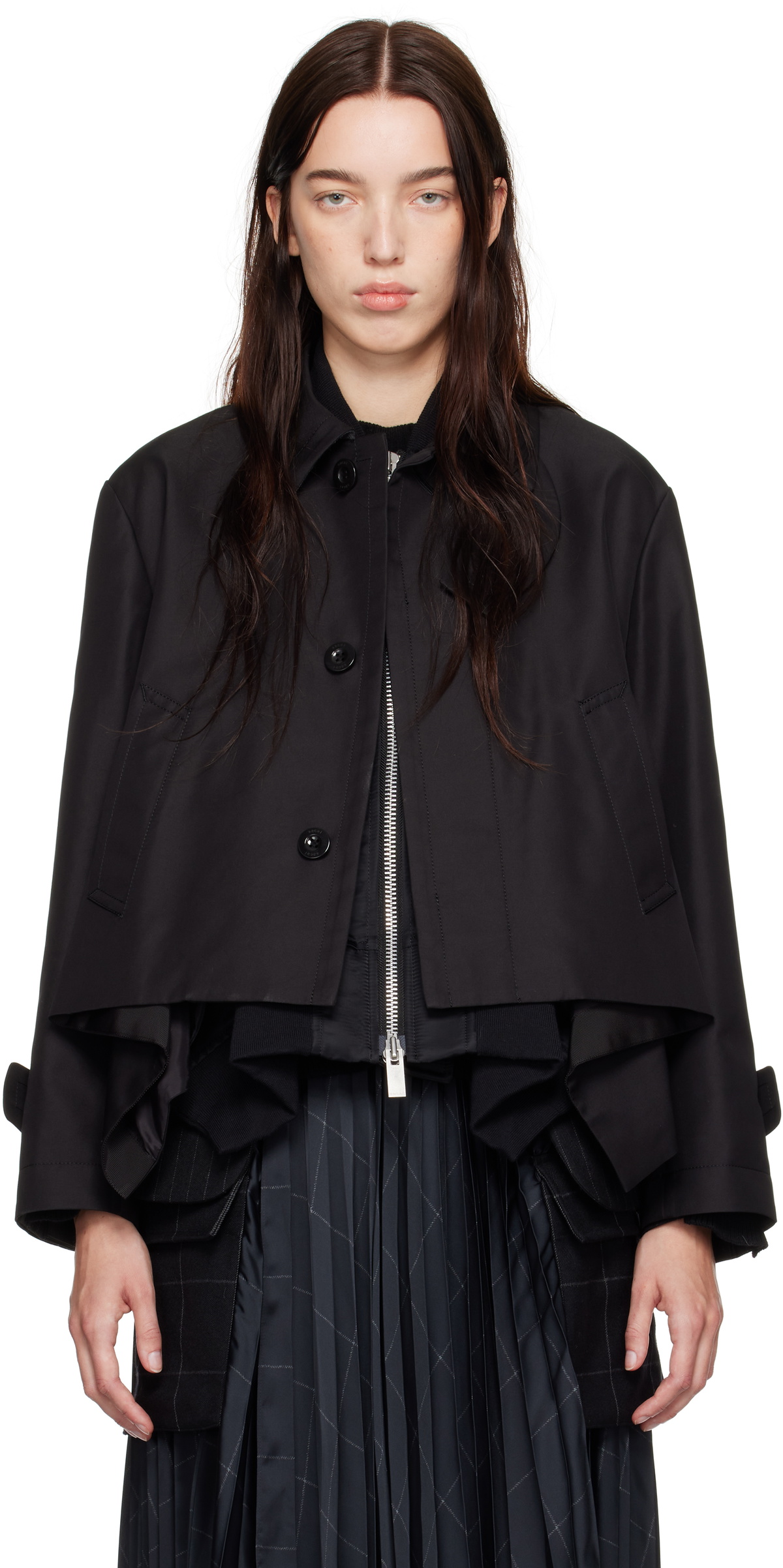 国内より1WEEK【sacai】Cotton Gabardine x Nylon Twill Jacket COTTON GABARDINE X NYLON TWILL BLOUSON for Women - Sacai | Biffi