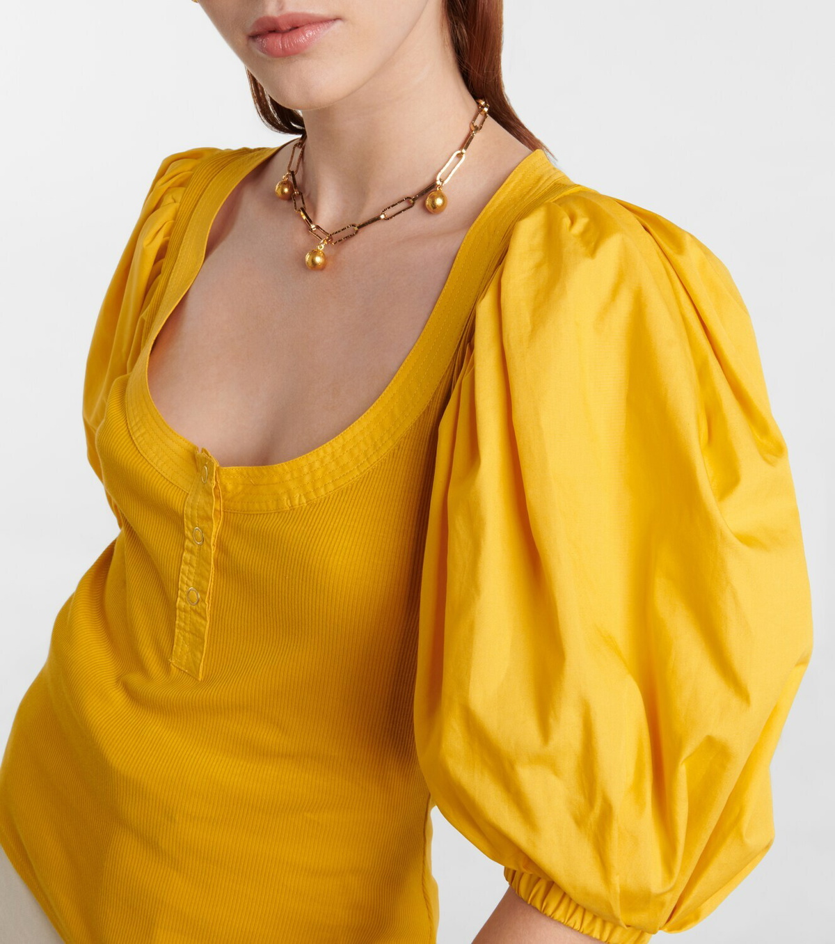 Ulla Johnson Janette cotton jersey and poplin top