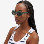 Loewe Eyewear Women's Loewe Slim Sunglasses in Shiny Dark Green/Brown 