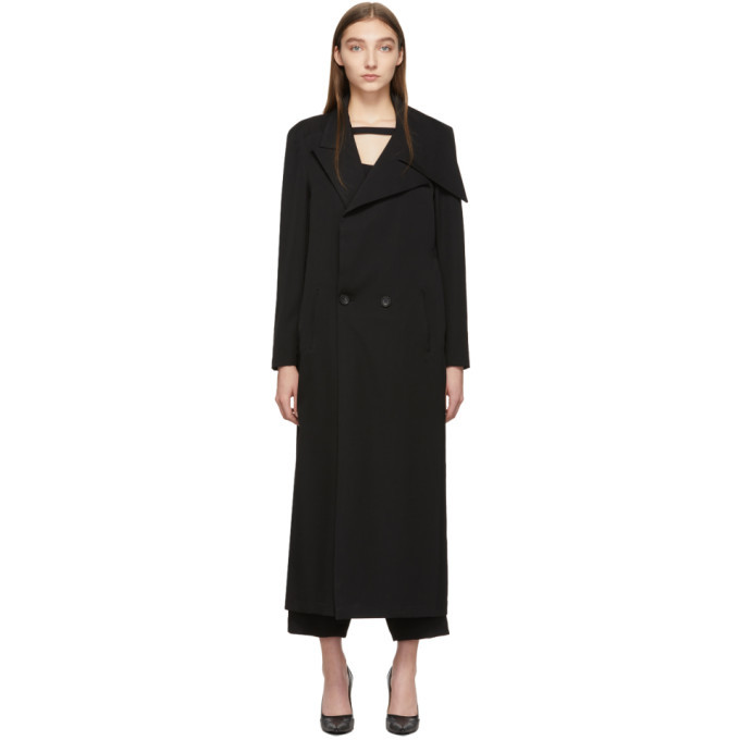 Yohji Yamamoto Black Asymmetrical Long Coat Yohji Yamamoto