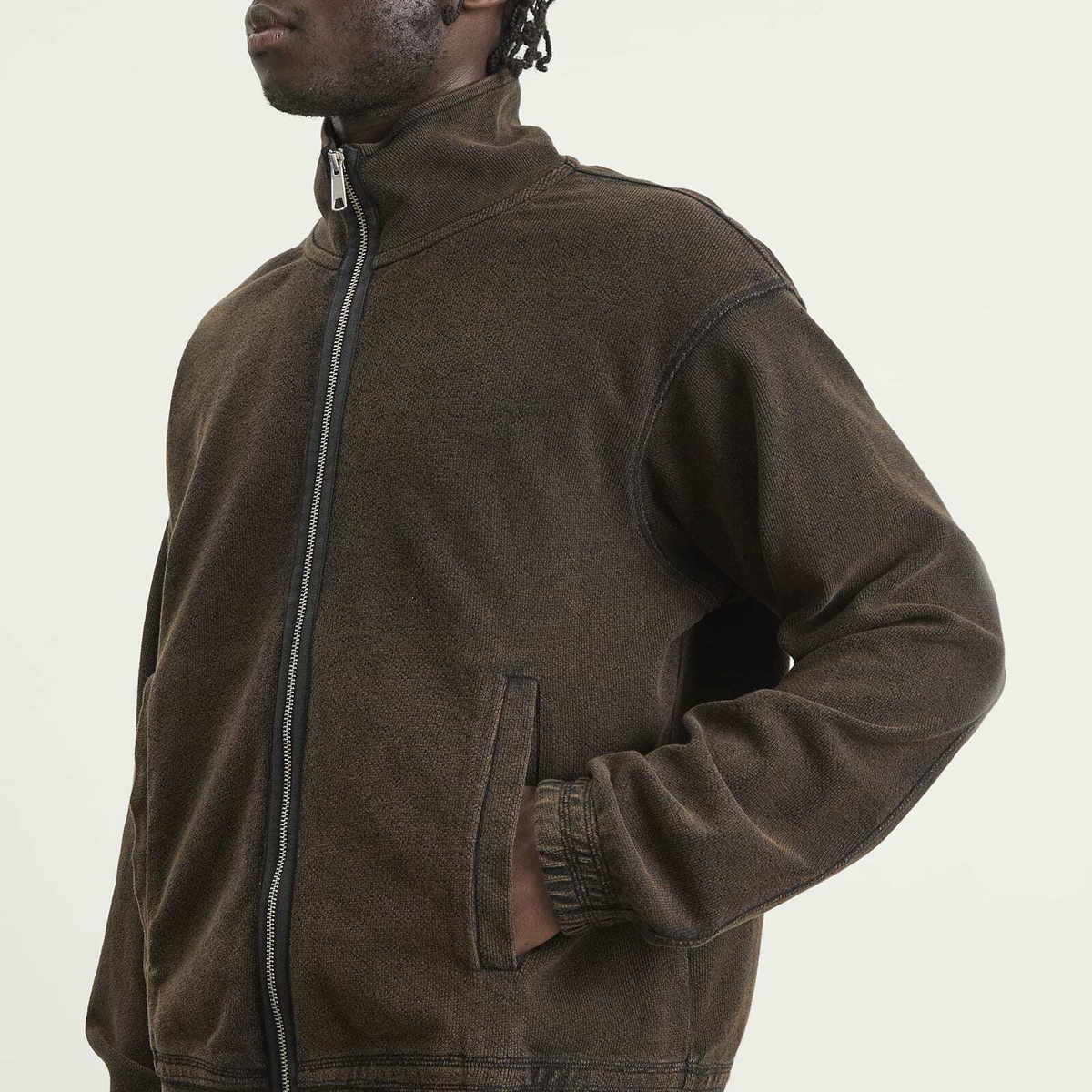 mfpen Men's Covet Full Zip Jacket in Burned Black